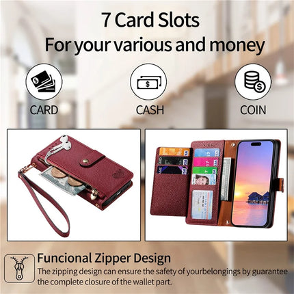 For HMD Skyline Case RFID Blocking Zipper Pocket Leather Wallet Phone Cover
