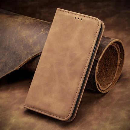 For HMD Skyline Case Skin Touch Feeling Leather Card Holder Phone Cover Magnetic Absorption