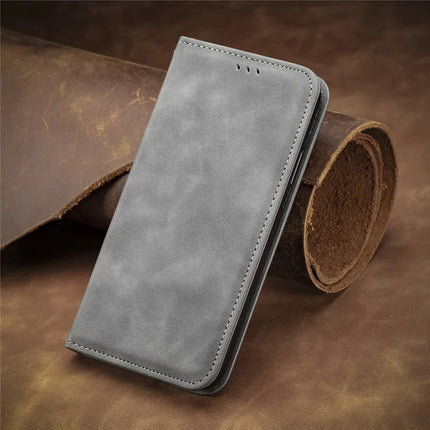 For HMD Skyline Case Skin Touch Feeling Leather Card Holder Phone Cover Magnetic Absorption