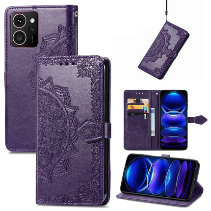 For HMD Skyline Wallet Case Mandala Flower Leather Phone Cover Stand View