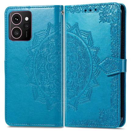 For HMD Skyline Wallet Case Mandala Flower Leather Phone Cover Stand View - Blue