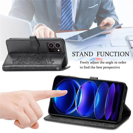 For HMD Skyline Wallet Case Mandala Flower Leather Phone Cover Stand View