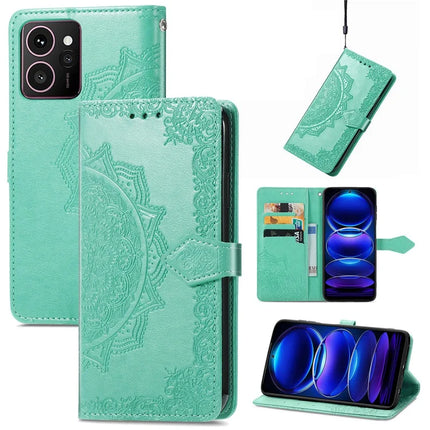 For HMD Skyline Wallet Case Mandala Flower Leather Phone Cover Stand View