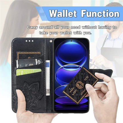For HMD Skyline Case PU Leather Wallet Phone Cover Butterfly Pattern