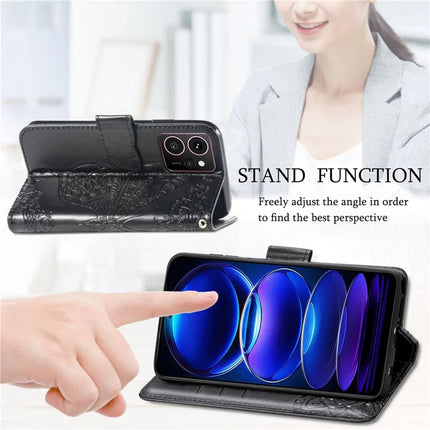 For HMD Skyline Case PU Leather Wallet Phone Cover Butterfly Pattern