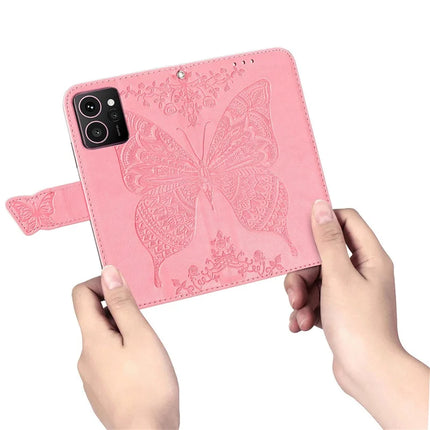 For HMD Skyline Case PU Leather Wallet Phone Cover Butterfly Pattern