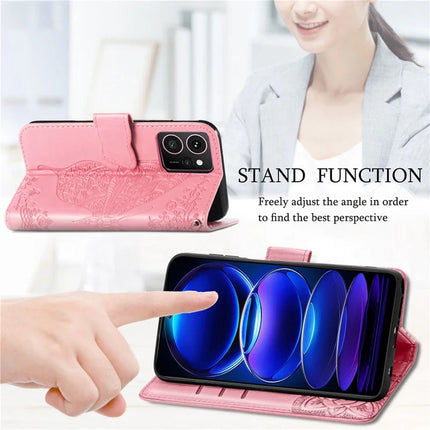 For HMD Skyline Case PU Leather Wallet Phone Cover Butterfly Pattern