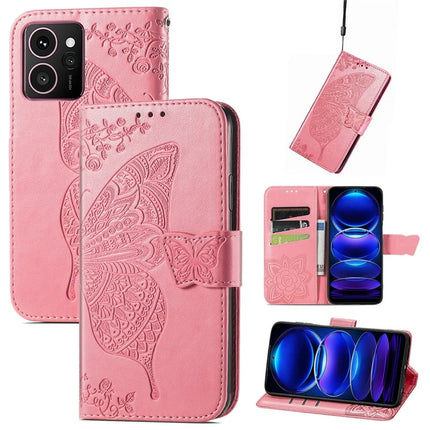 For HMD Skyline Case PU Leather Wallet Phone Cover Butterfly Pattern