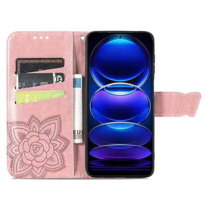 For HMD Skyline Case PU Leather Wallet Phone Cover Butterfly Pattern