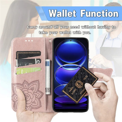 For HMD Skyline Case PU Leather Wallet Phone Cover Butterfly Pattern