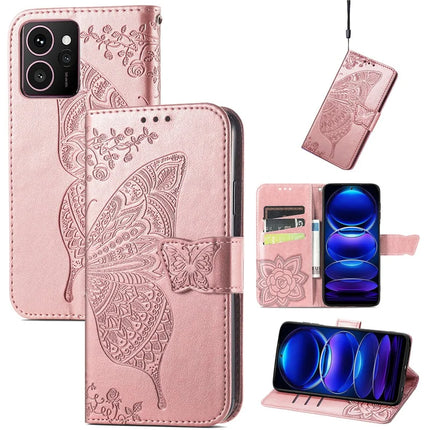 For HMD Skyline Case PU Leather Wallet Phone Cover Butterfly Pattern