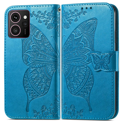 For HMD Skyline Case PU Leather Wallet Phone Cover Butterfly Pattern - Blue