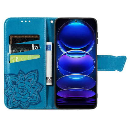 For HMD Skyline Case PU Leather Wallet Phone Cover Butterfly Pattern