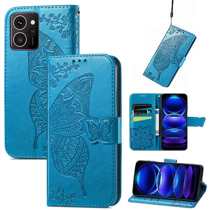 For HMD Skyline Case PU Leather Wallet Phone Cover Butterfly Pattern