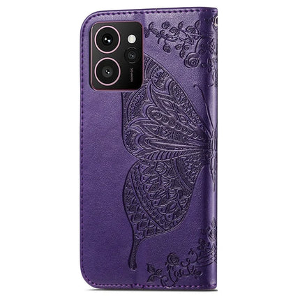 For HMD Skyline Case PU Leather Wallet Phone Cover Butterfly Pattern