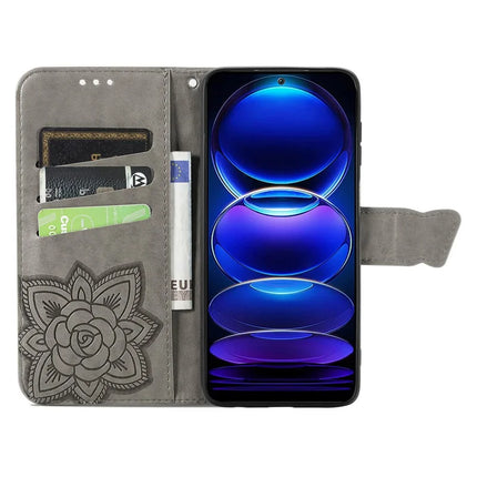 For HMD Skyline Case PU Leather Wallet Phone Cover Butterfly Pattern