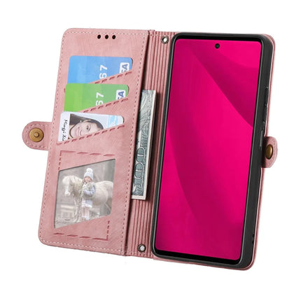 For HMD Skyline Case Zipper Wallet Geometry Lines Leather Phone Cover