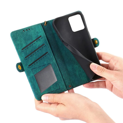 For HMD Skyline Case Zipper Wallet Geometry Lines Leather Phone Cover