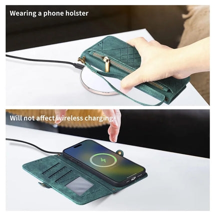 For HMD Skyline Case Zipper Wallet Geometry Lines Leather Phone Cover