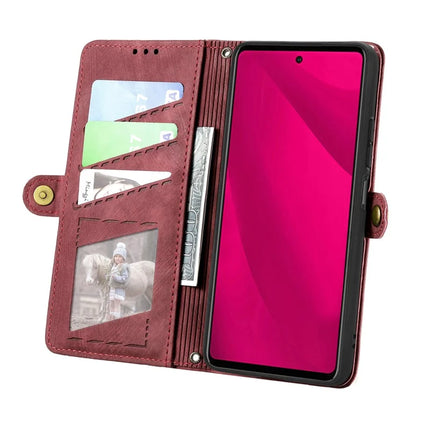 For HMD Skyline Case Zipper Wallet Geometry Lines Leather Phone Cover
