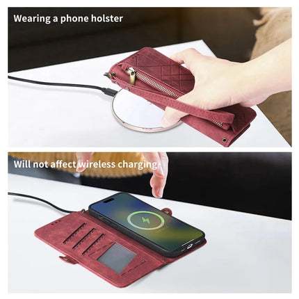 For HMD Skyline Case Zipper Wallet Geometry Lines Leather Phone Cover