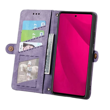 For HMD Skyline Case Zipper Wallet Geometry Lines Leather Phone Cover