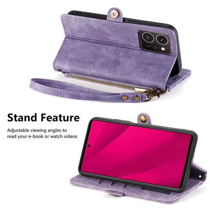 For HMD Skyline Case Zipper Wallet Geometry Lines Leather Phone Cover