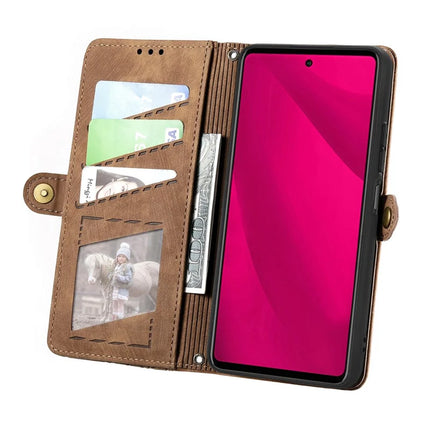 For HMD Skyline Case Zipper Wallet Geometry Lines Leather Phone Cover