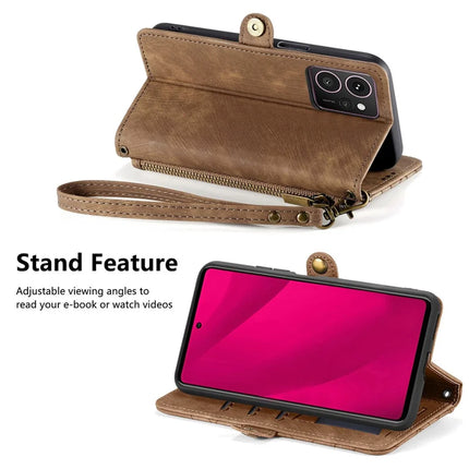 For HMD Skyline Case Zipper Wallet Geometry Lines Leather Phone Cover