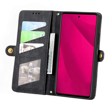 For HMD Skyline Case Zipper Wallet Geometry Lines Leather Phone Cover