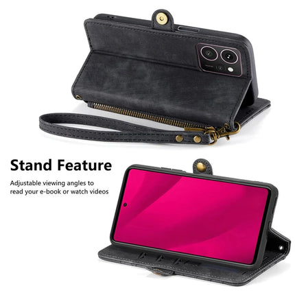 For HMD Skyline Case Zipper Wallet Geometry Lines Leather Phone Cover