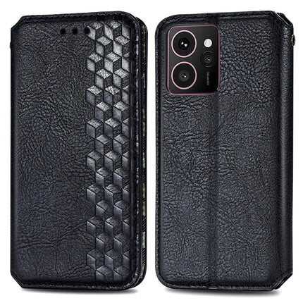 For HMD Skyline PU Leather Case Rhombus Imprint Wallet Stand Phone Cover - Black