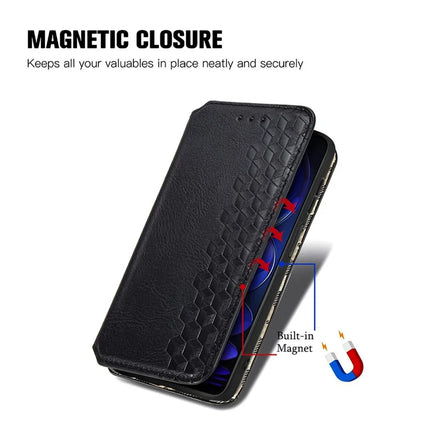 For HMD Skyline PU Leather Case Rhombus Imprint Wallet Stand Phone Cover