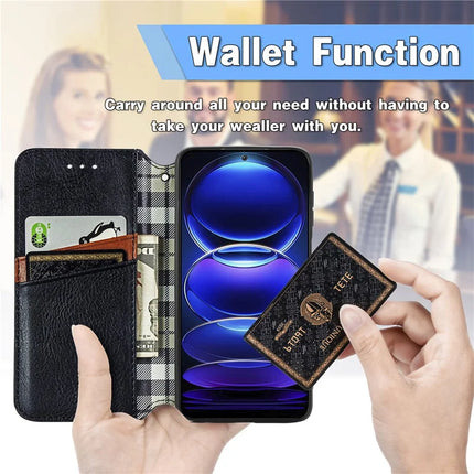 For HMD Skyline PU Leather Case Rhombus Imprint Wallet Stand Phone Cover