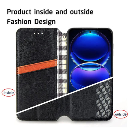 For HMD Skyline PU Leather Case Rhombus Imprint Wallet Stand Phone Cover