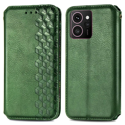 For HMD Skyline PU Leather Case Rhombus Imprint Wallet Stand Phone Cover - Green