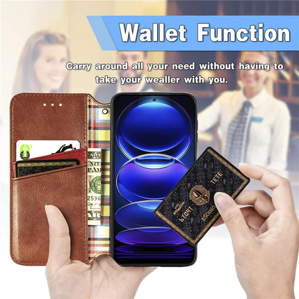 For HMD Skyline PU Leather Case Rhombus Imprint Wallet Stand Phone Cover