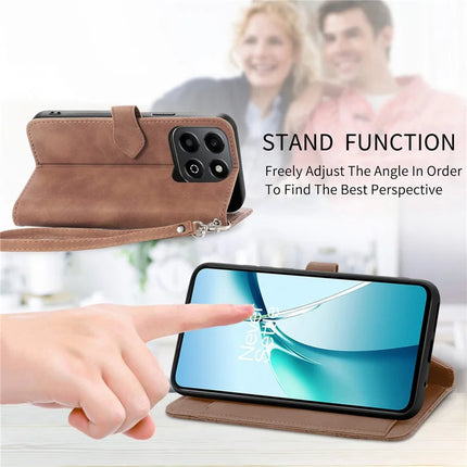 For Honor 200 Smart 5G / X7c 4G Zipper Wallet Case Flower Imprint PU Leather Phone Cover with Strap