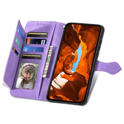 For Honor 200 Smart 5G / X7c 4G Zipper Wallet Case Flower Imprint PU Leather Phone Cover with Strap