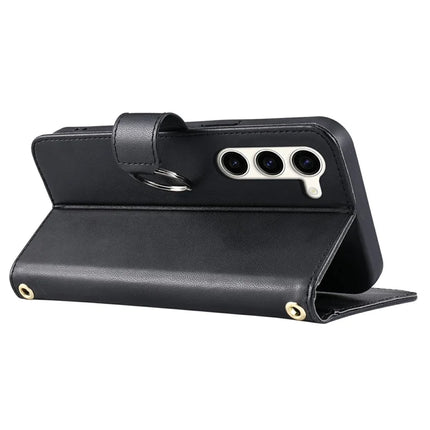 For Samsung Galaxy S23 Crossbody Leather Case Ring Buckle Wallet Stand Rhombus Mobile Cover