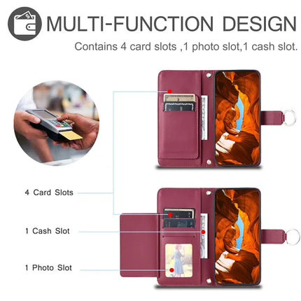 For Samsung Galaxy A05 4G Crossbody Leather Case Ring Buckle Wallet Stand Rhombus Mobile Cover