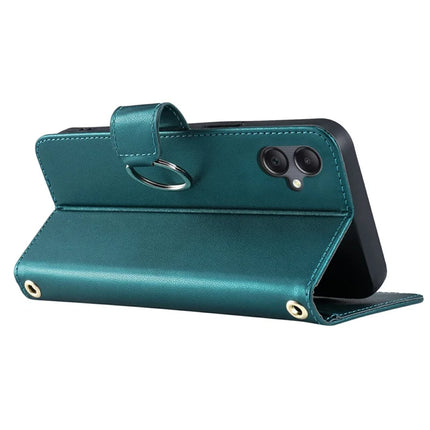 For Samsung Galaxy A05 4G Crossbody Leather Case Ring Buckle Wallet Stand Rhombus Mobile Cover