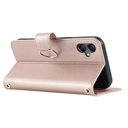 For Samsung Galaxy A05 4G Crossbody Leather Case Ring Buckle Wallet Stand Rhombus Mobile Cover