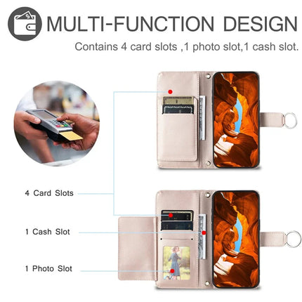 For Samsung Galaxy A05 4G Crossbody Leather Case Ring Buckle Wallet Stand Rhombus Mobile Cover