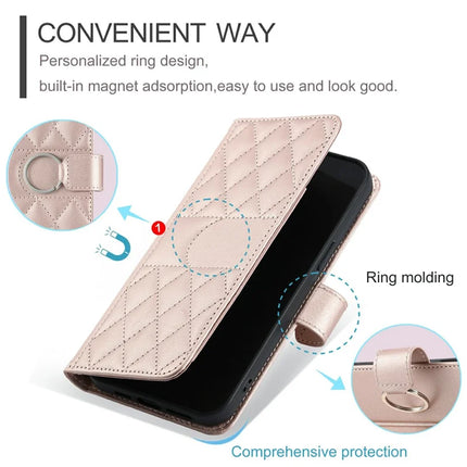 For Samsung Galaxy A05 4G Crossbody Leather Case Ring Buckle Wallet Stand Rhombus Mobile Cover