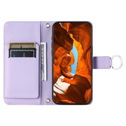 For Samsung Galaxy A05 4G Crossbody Leather Case Ring Buckle Wallet Stand Rhombus Mobile Cover