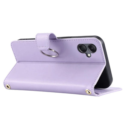 For Samsung Galaxy A05 4G Crossbody Leather Case Ring Buckle Wallet Stand Rhombus Mobile Cover