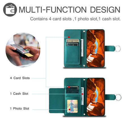 For Samsung Galaxy A06 Crossbody Leather Case Ring Buckle Wallet Stand Rhombus Mobile Cover