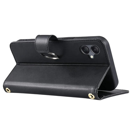 For Samsung Galaxy A06 Crossbody Leather Case Ring Buckle Wallet Stand Rhombus Mobile Cover