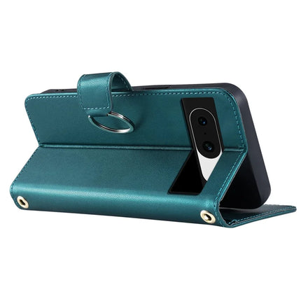 For Google Pixel 8 Crossbody Leather Case Ring Buckle Wallet Stand Rhombus Mobile Cover